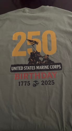 Customer photo review of Marines 250th Birthday Anniversary T-Shirt/Sweatshirt/Hoodie
