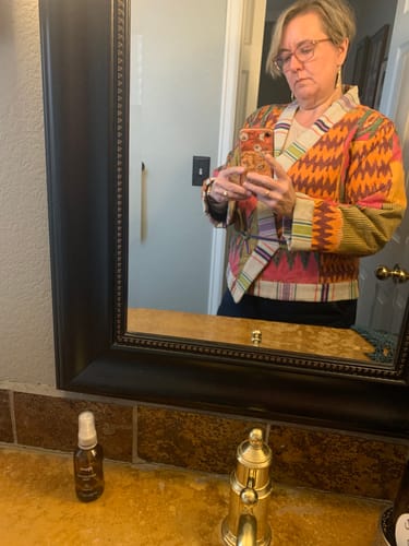 Customer photo review of MIRAGE JACKET | MYSTIC IKAT X NOIR BLOSSOM