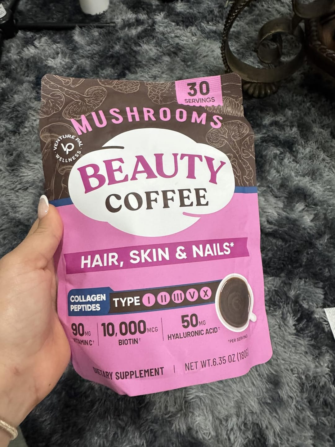 Customer photo review of Mushroom Beauty Coffee - 30 servings