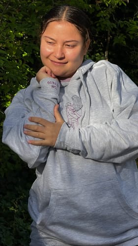 Customer photo review of Soulmate Custom Embroidered Photo Hoodie
