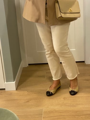 Customer photo review of ballet flats beige black lambskin