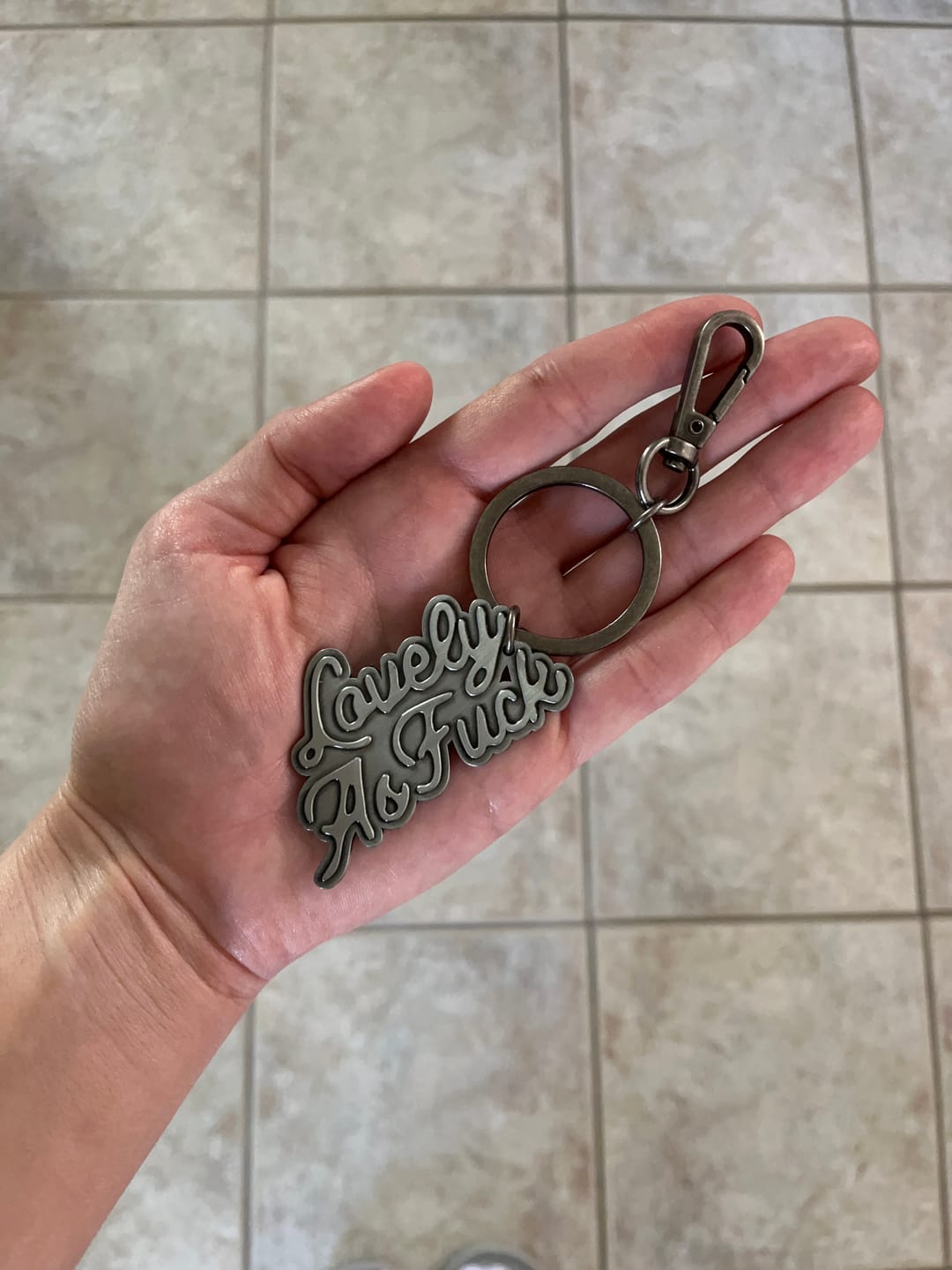 Customer photo review of Lovely Silver Keychain