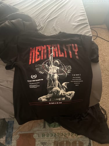 Customer photo review of ST. MICHAEL 'THE BATTLE' TEE - BLACK