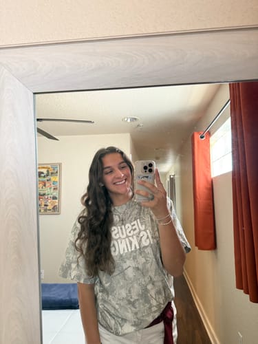 Customer photo review of Pre-Order Jesus Is King Premium Tee
