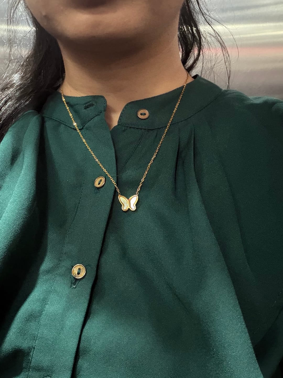 Customer photo review of Little Butterfly Necklace