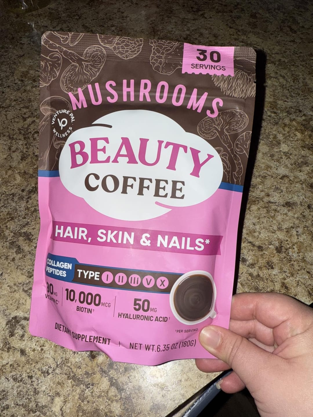 Customer photo review of Mushroom Beauty Coffee - 30 servings
