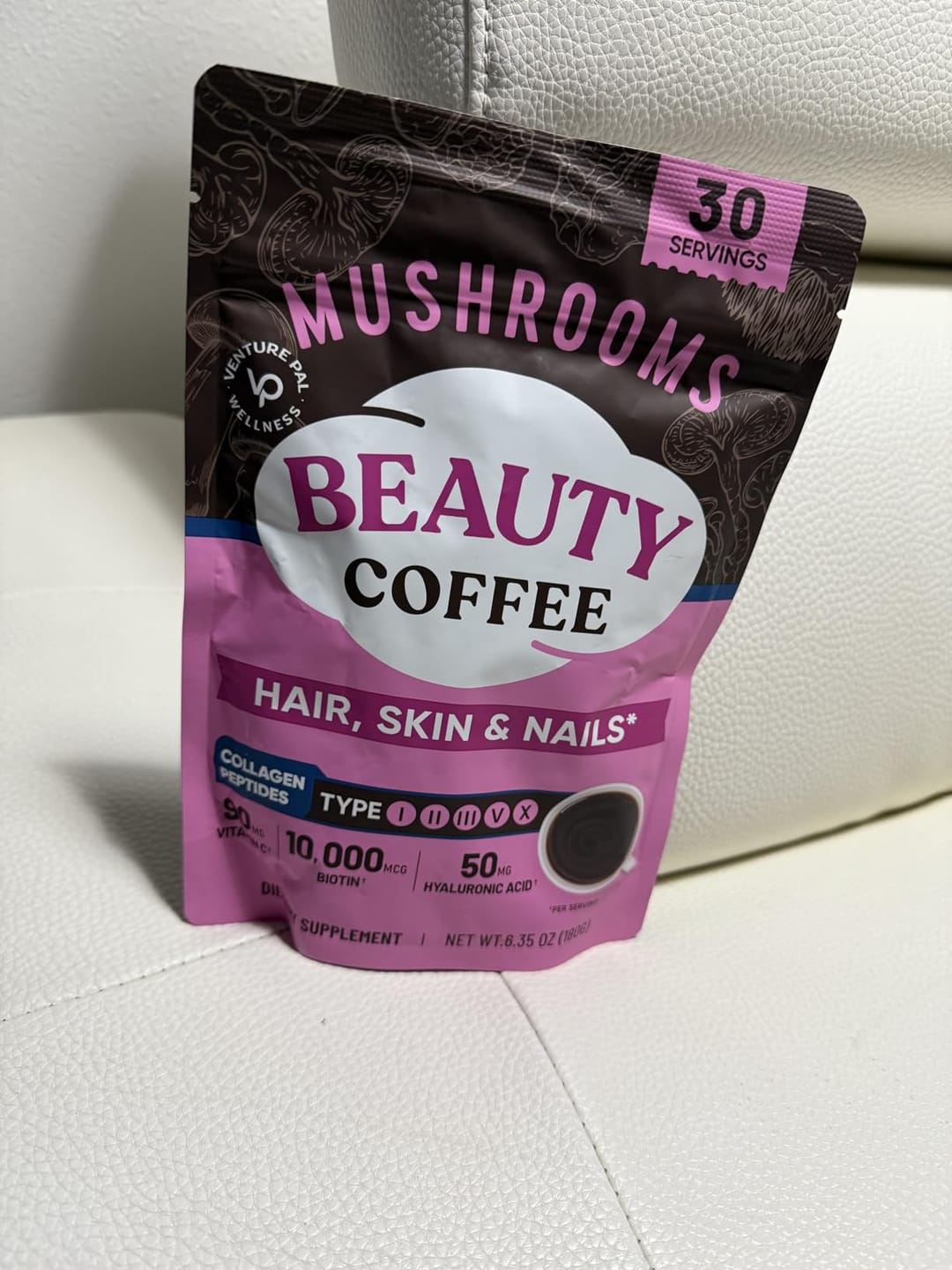 Customer photo review of Mushroom Beauty Coffee - 30 servings