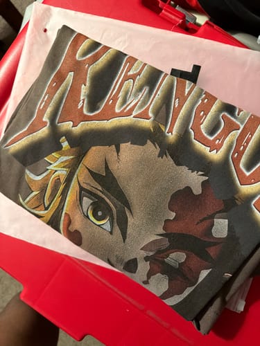 Customer photo review of "Set Your Heart Ablaze" Rengoku T-Shirt | @christopher.kicks [LIMITED COLORWAY]