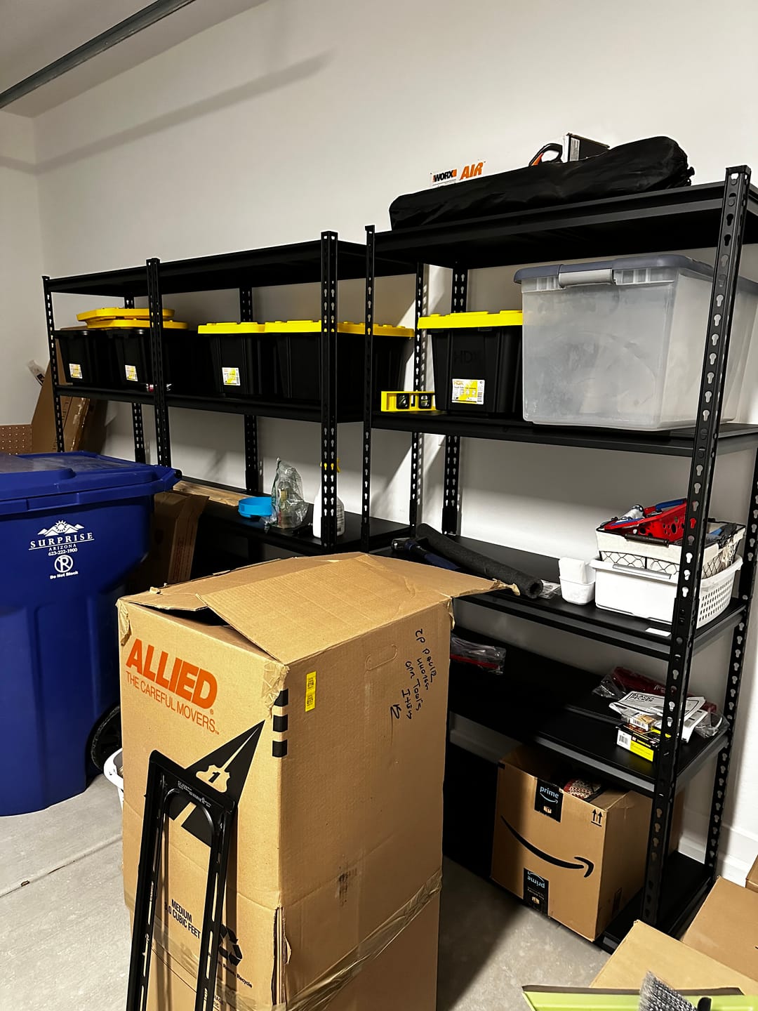 Customer photo review of REIBII 5 Tier 72"H Garage Shelving, Metal Storage Shelving for Commercial Warehouse,Garage,Pantry