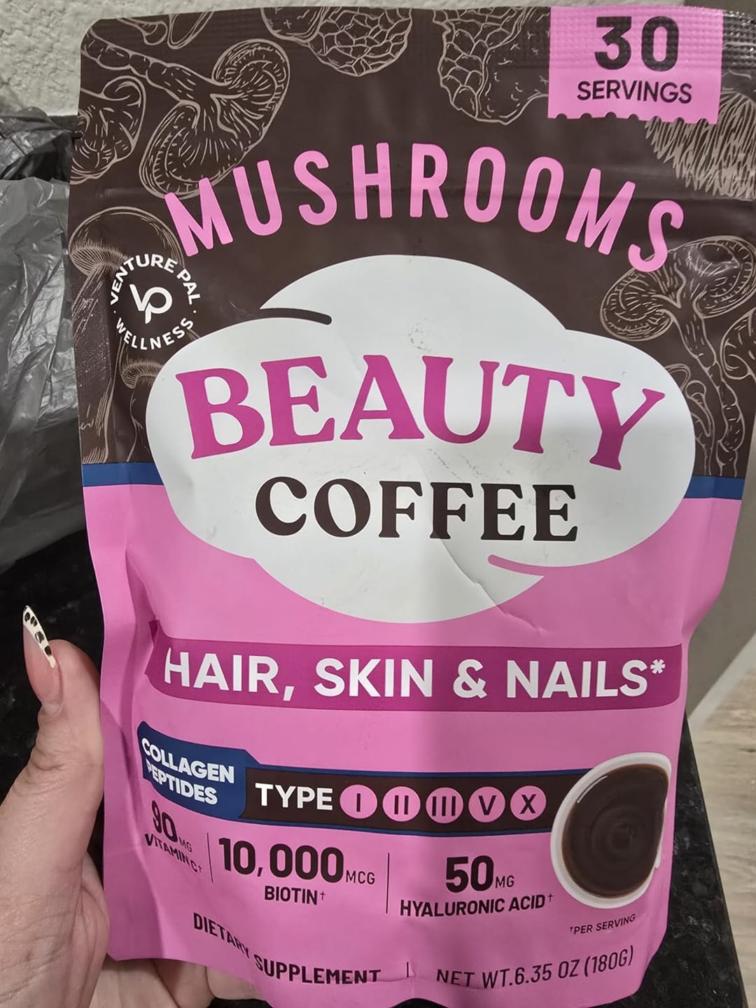 Customer photo review of Mushroom Beauty Coffee - 30 servings