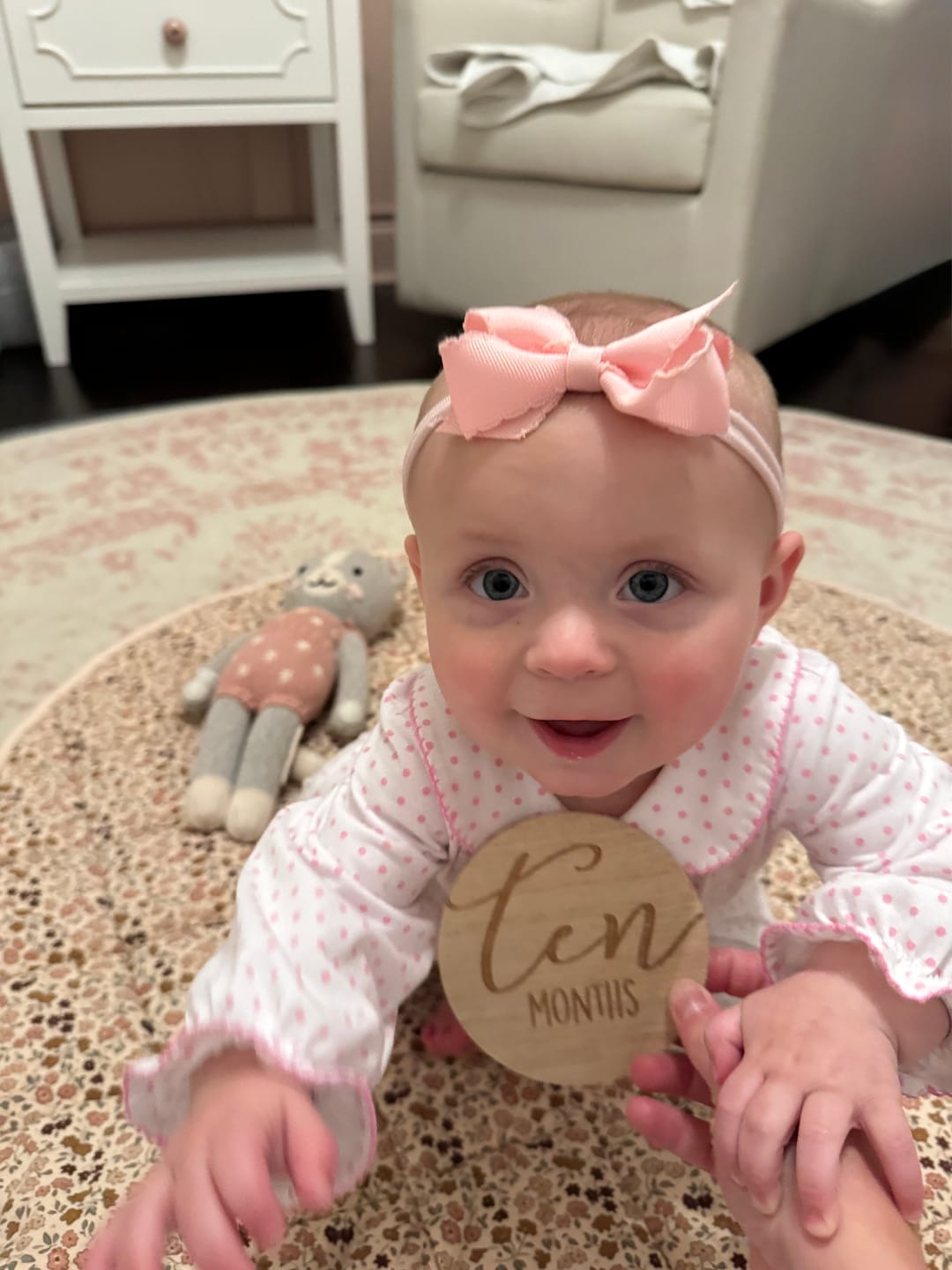 Customer photo review of Pink Polka Dot Ruffle Romper