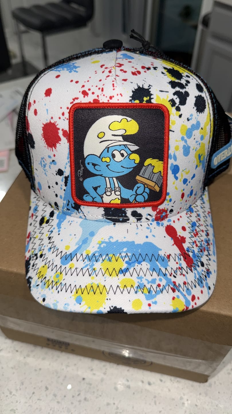 Customer photo review of OVERLORD X Smurfs: Painter Smurf Trucker Cap