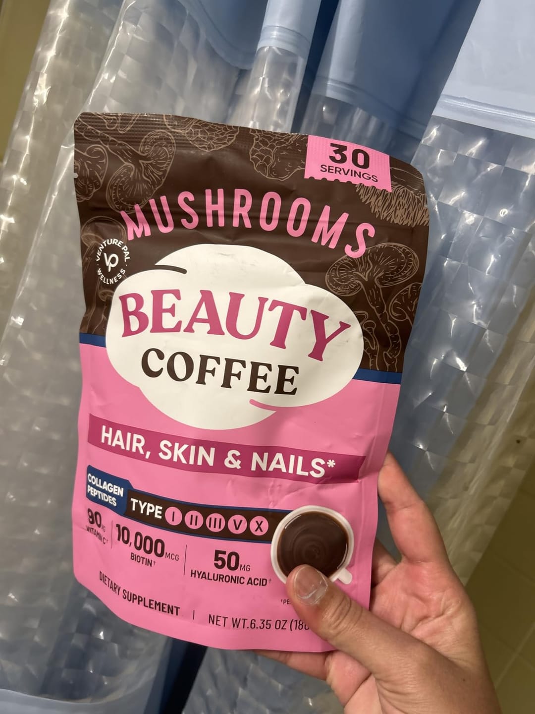 Customer photo review of Mushroom Beauty Coffee - 30 servings