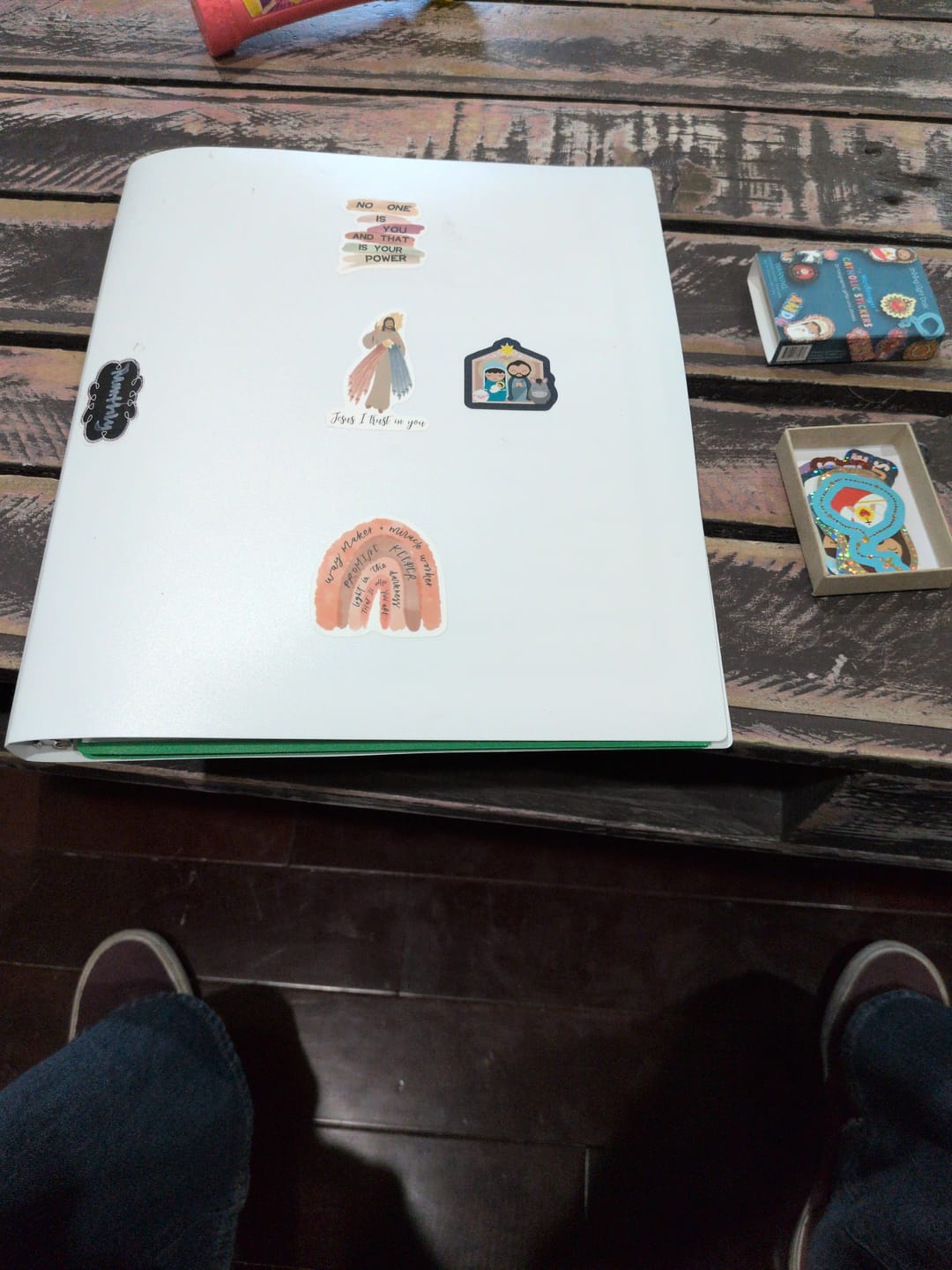 Customer photo review of Catholic Holographic Glitter Vinyl Sticker 24 Pack Box