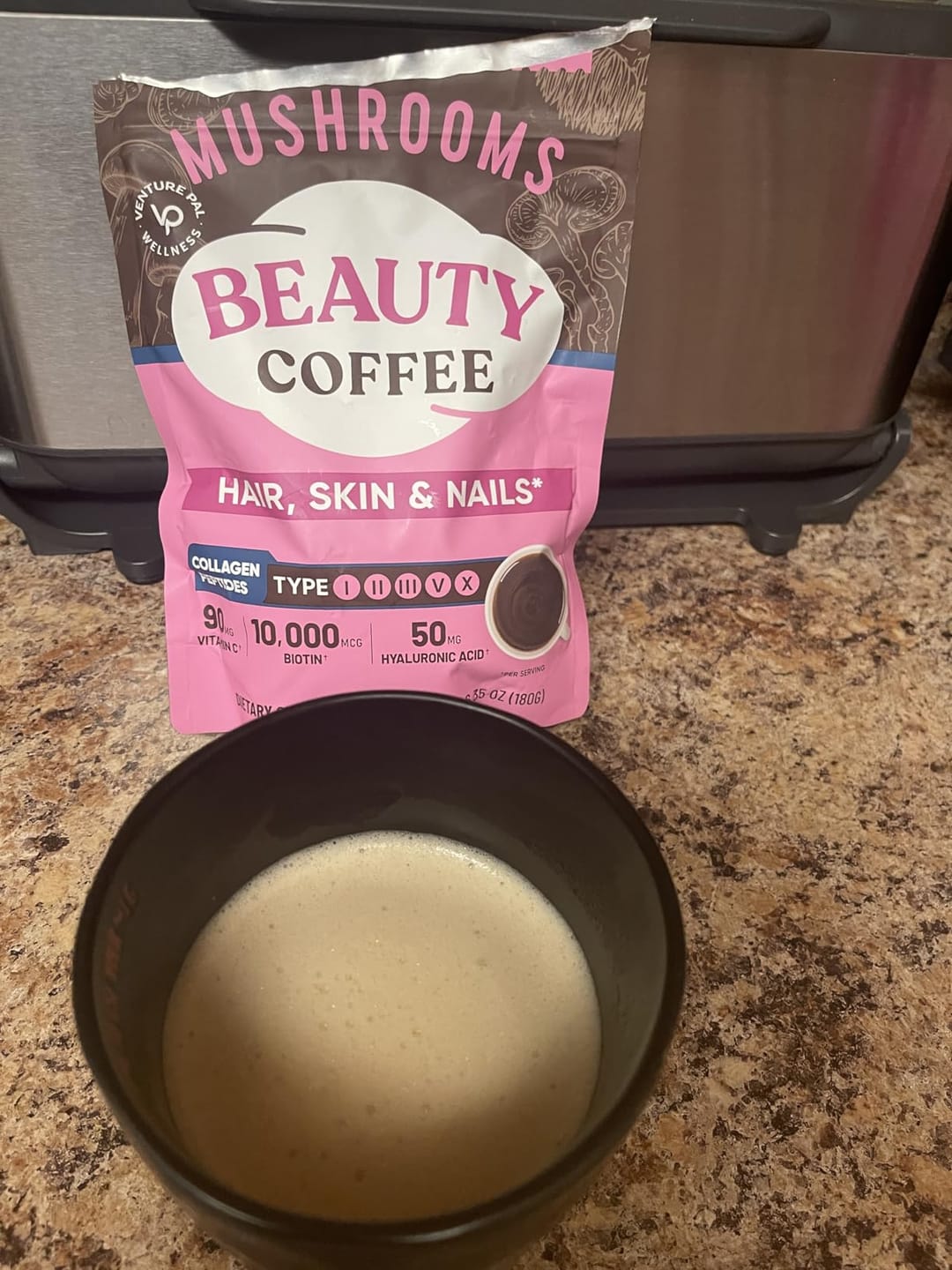 Customer photo review of Mushroom Beauty Coffee - 30 servings