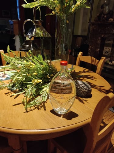 Customer photo review of SOLEILS COUCHANTS - Eau-de-vie de Mirabelle (2020) - Damejeanne Unique 66 Bouteilles