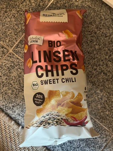 Kundenbewertung mit Foto zu Bio Linsen Chips Sweet Chili