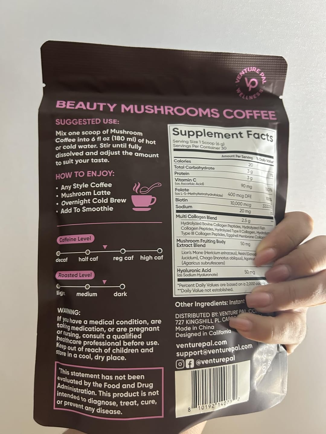 Customer photo review of Mushroom Beauty Coffee - 30 servings
