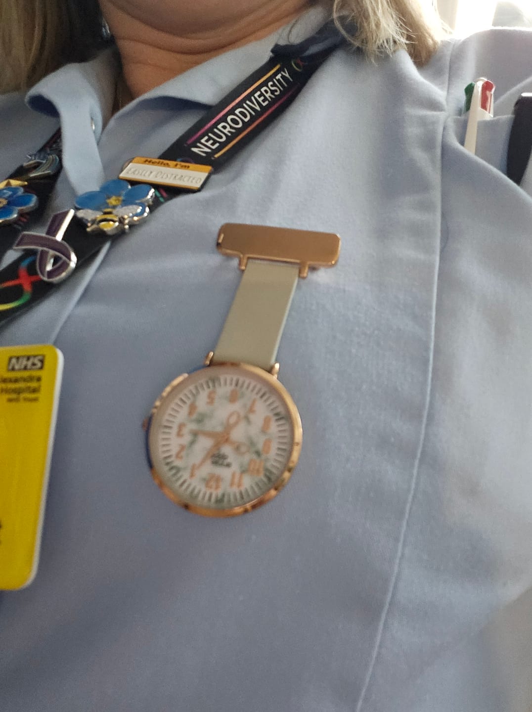 Customer photo review of Aurora Marble/Rose Gold/Grey Leather Fob 35