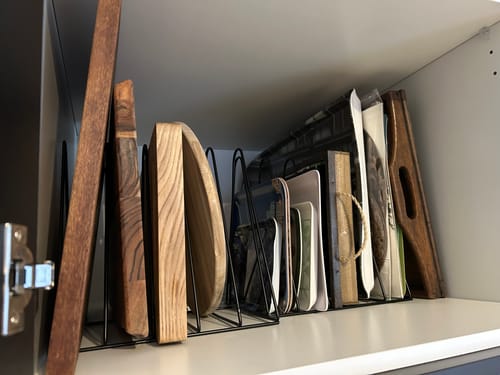 Customer photo review of Black Iron File Rack for Desk Organisation