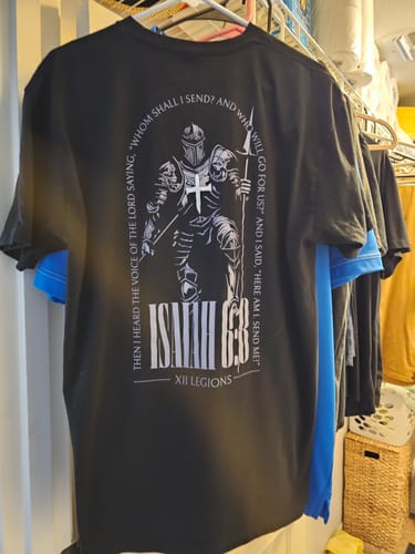 Customer photo review of ISAIAH 6:8 T-shirt