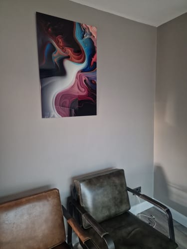 Customer photo review of Abstract Pastel Waves - Tempered Glass Wall Art
