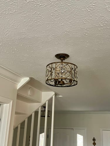 Customer photo review of 3-Light Vintage Glam Crystal Drum Ceiling Light