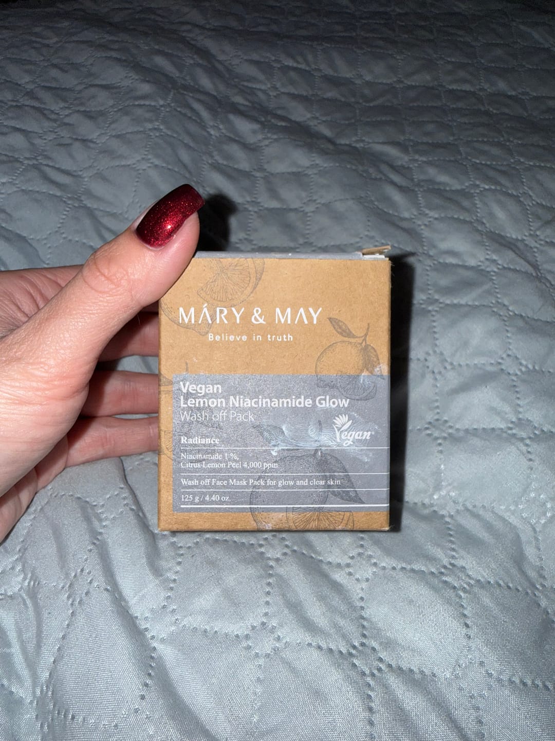 Customer photo review of Mālu maska mirdzuma piešķiršanai ādai Mary&May Lemon Niacinamide Glow Wash Off Pack