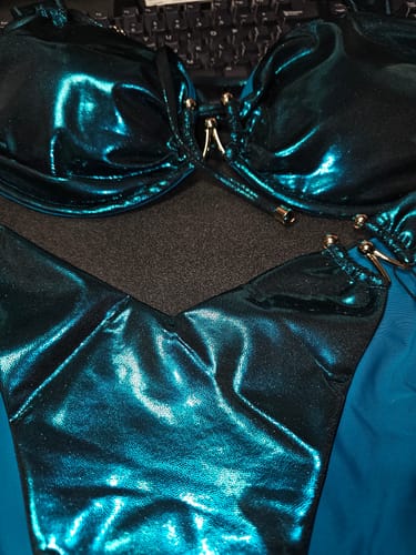 Customer photo review of ESMINA TOP - TEAL GLITTER