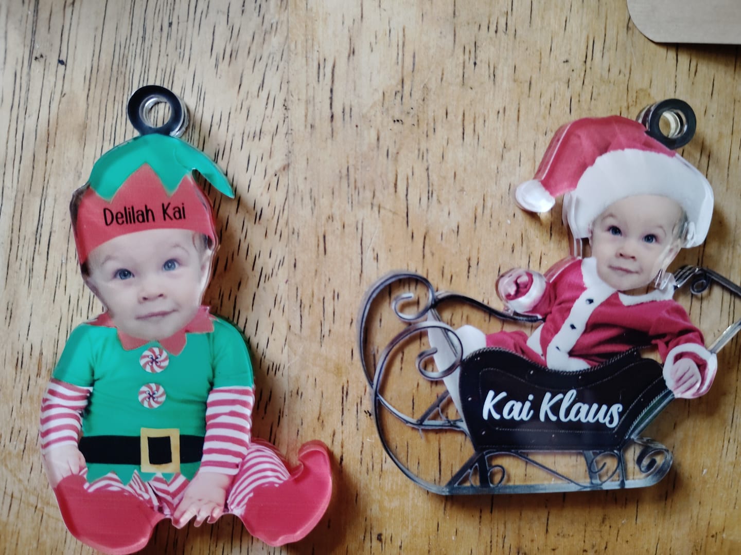 Customer photo review of Adorable Newborn Baby Elf - Personalized Babys Photo Christmas Ornament