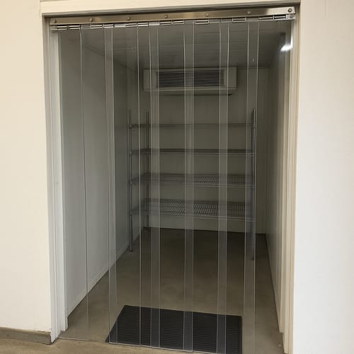 Customer photo review of Coldroom PVC Strip Curtains (Hook-On) Clear Energy-Saving Easy Acces Stainless Steel Rails Ideal for Walk-In Chillers & Fridges Dust & Pest Protection