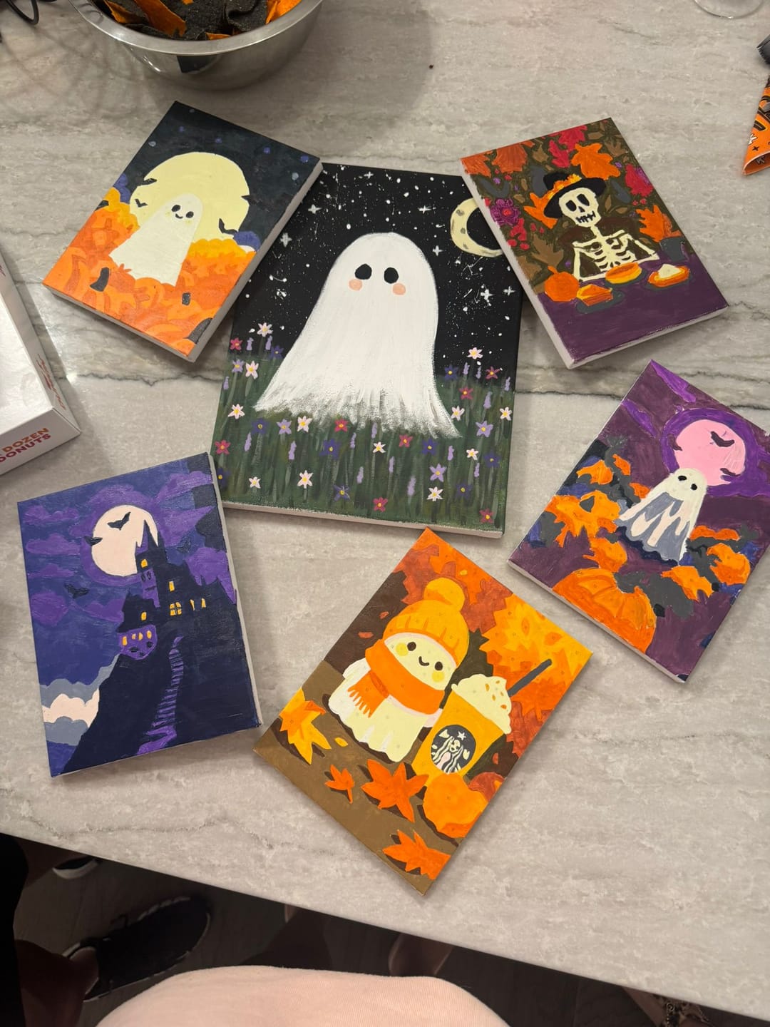 Customer photo review of 6 Mini Paintings - Spooky Autumn Set