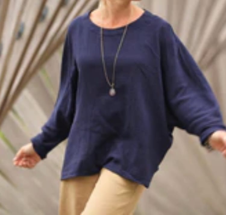 Customer photo review of Blouse Naomie - double gaze de coton bleu nuit