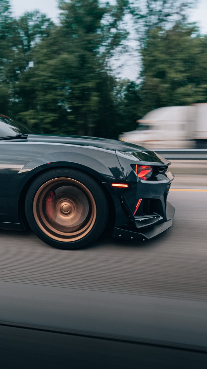 Customer photo review of 2010-2015 Chevy Camaro ZL1 1LE Track Package Front Bumper Conversion 11pcs Full Kit Flat BLK Body Kit
