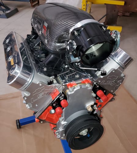 Customer photo review of Motion Raceworks Black Anodized LS Remote Mount Water Block Pump Adapters -12AN