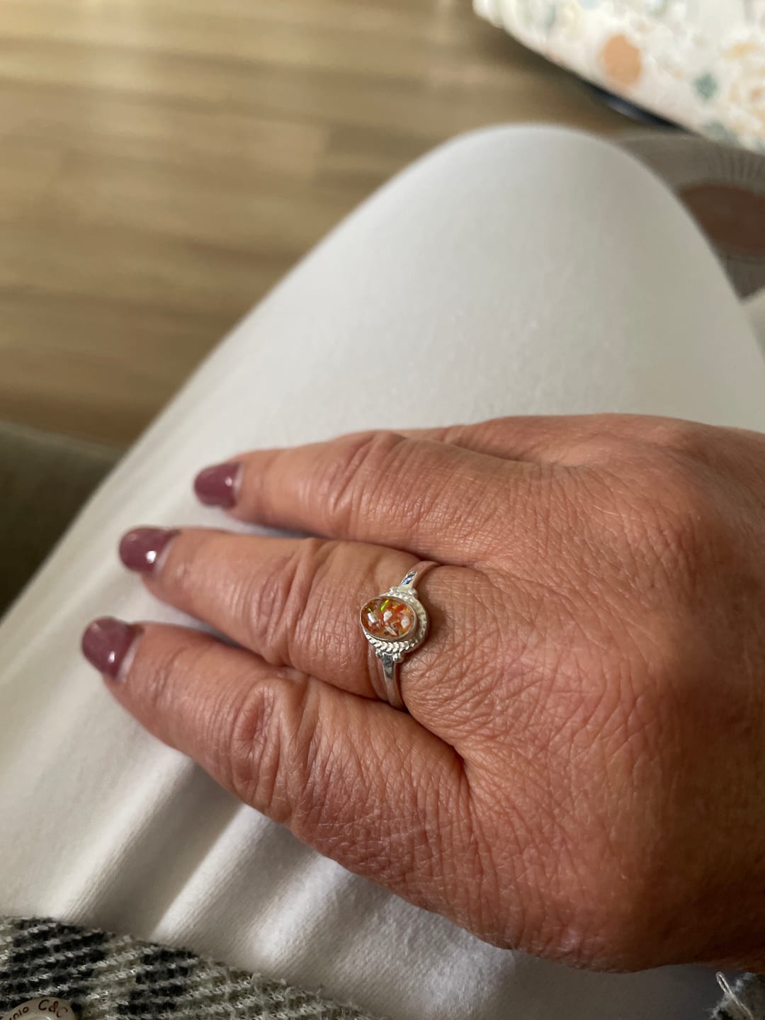 Customer photo review of Braided Oval Ring with Cremation Ashes