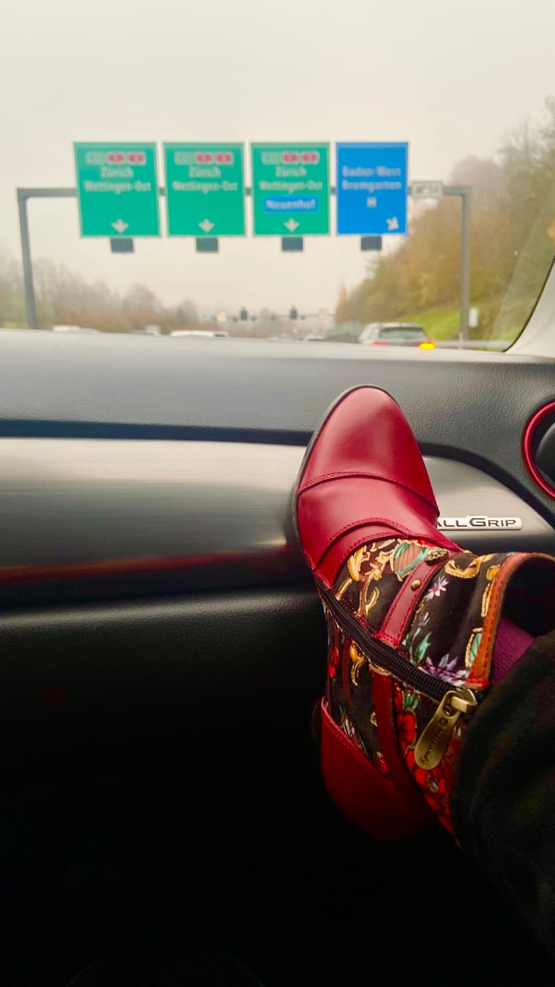 Customer photo review of Vintage Vibrant Floral Ankle Boots