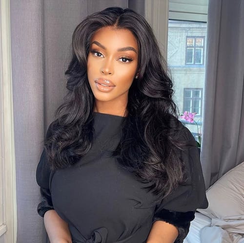 Customer photo review of Raw Hair Tiny Knots All-Pre 6x6 Swiss HD Glueless Wig Loose Body Wave