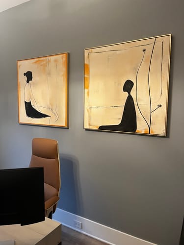 Customer review photo for Contemporary Minimalist Art Set Of 2 #MA087