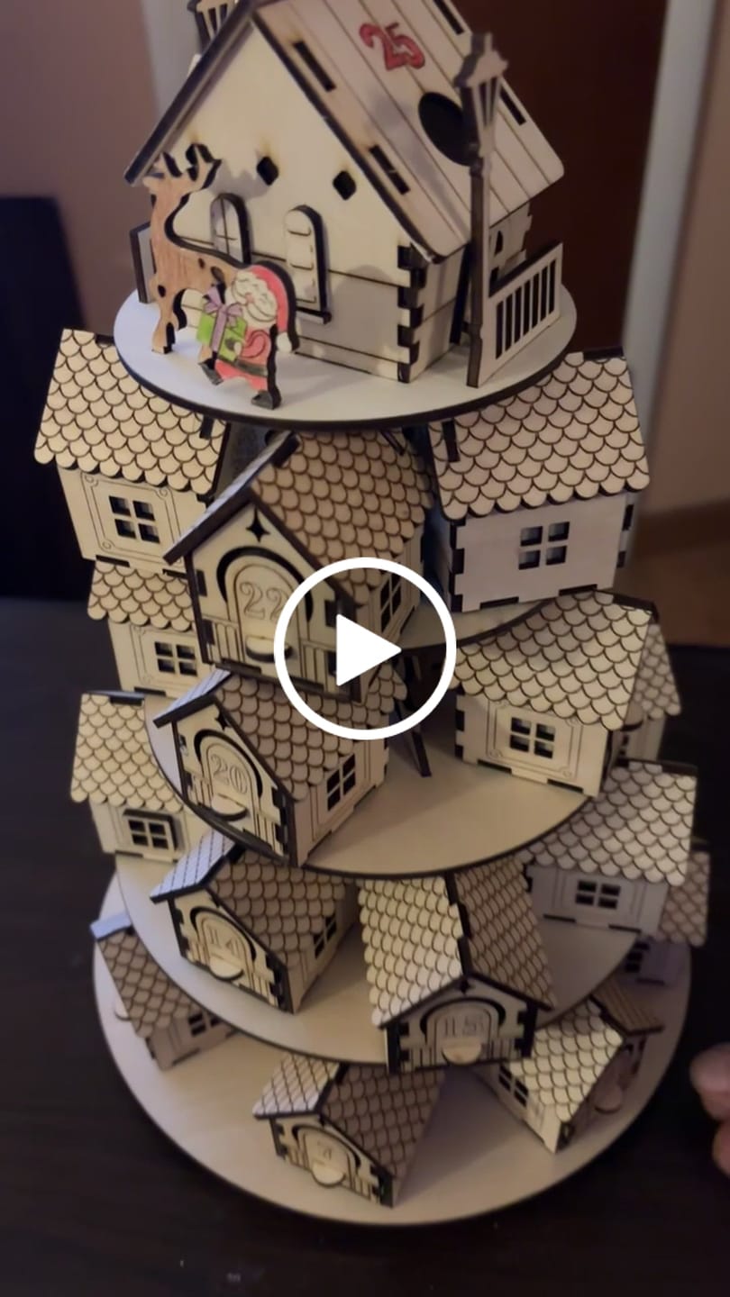 Customer video review of Christmas advent calendar house laser cut svg file