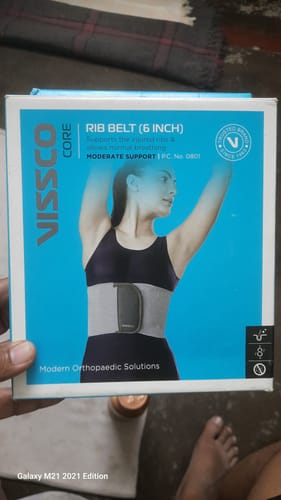 Customer photo review of Rib Belt | Provides Moderate Support to the Injured Ribs & Allows Normal Respiration (Grey)