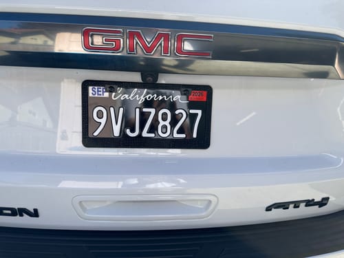 Customer photo review of 2011-2022 CALIFORNIA LICENSE PLATE DMV.CA.GOV - BLACK WITH WHITE TEXT 6"x12" (156.5mm x 305mm)