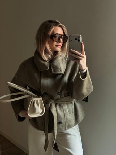 Customer photo review of 100% Wool Belted Coat