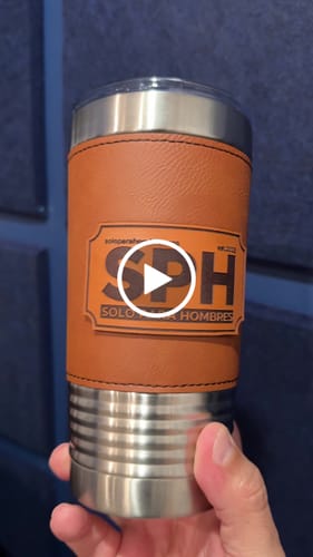 Customer video review of Custom Leather Tumbler 20 oz Stainless Steel Insulated Premium Polar Camel