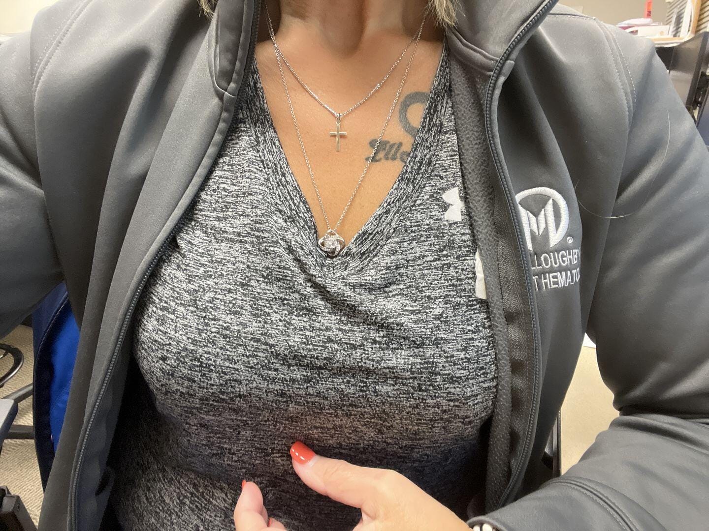 Customer photo review of To My Beautiful Future Wife Gift- My Last Everything- Love Knot Necklace