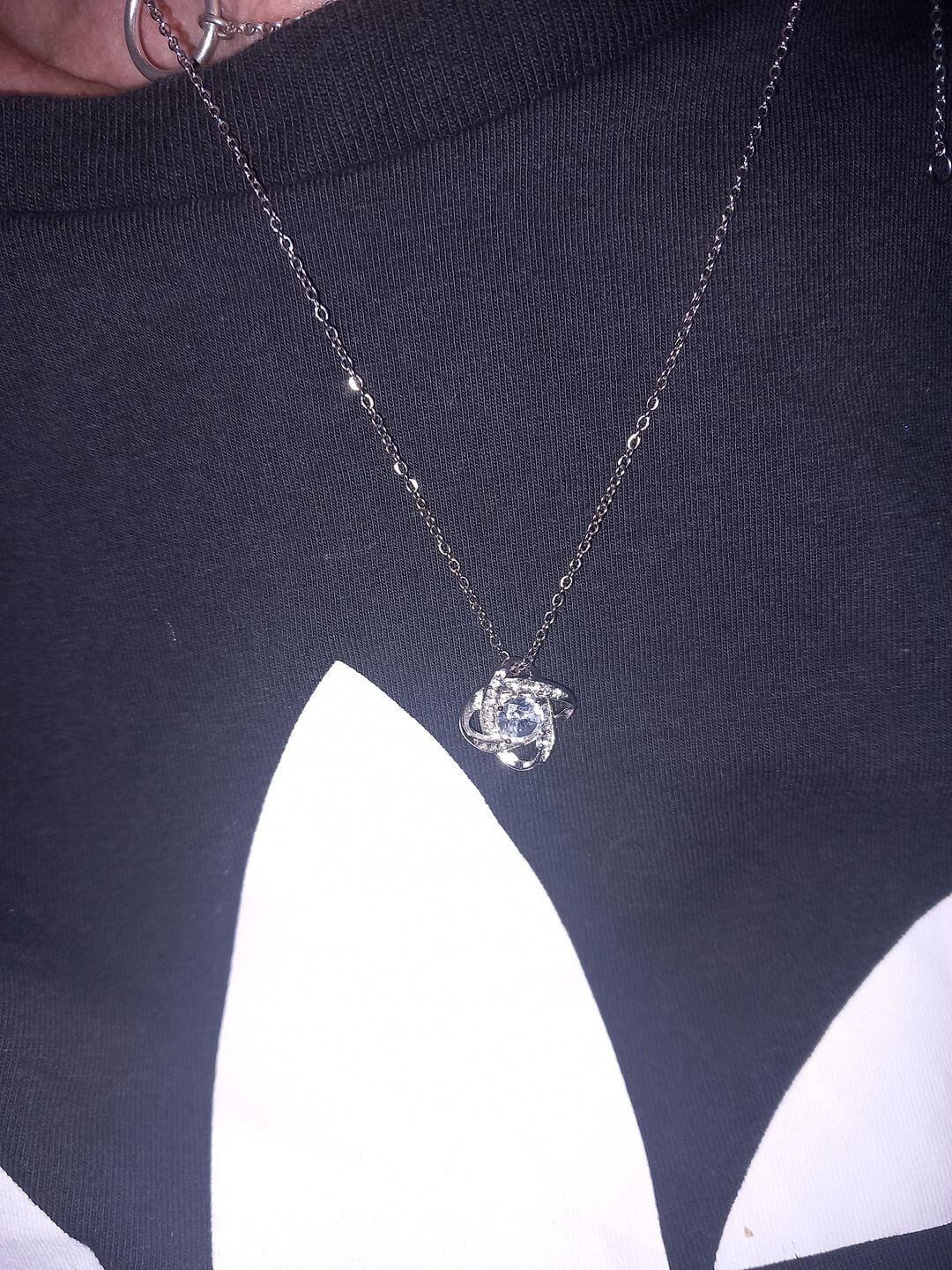 Customer photo review of To My Beautiful Future Wife Gift- My Last Everything- Love Knot Necklace