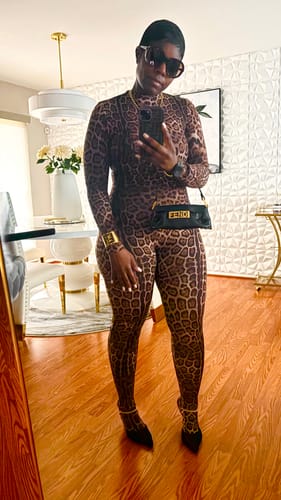 Customer photo review of Naked Print Closed Toe Jumpsuit