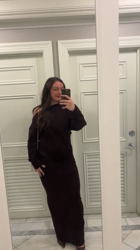 Customer photo review of Knit Off-Shoulder Sweater Maxi Dress