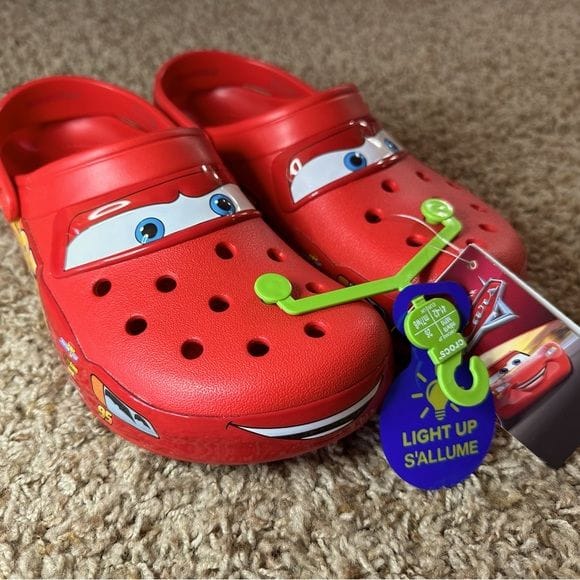 Customer photo review of Lightning McQueen Crocs – Red