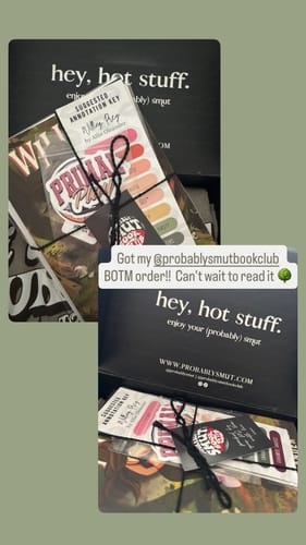 Customer photo review of smut slut book club subscription